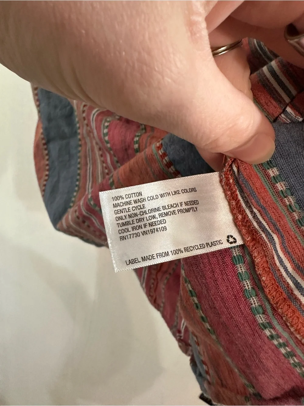 Universal Thread Red-Striped Cream Label Button-Up - Picture 3 of 3